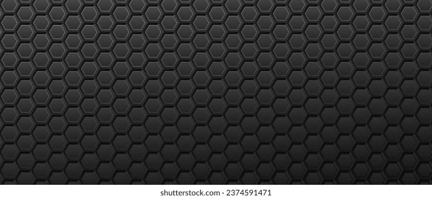Dark background honeycomb carbon metal vector illustration