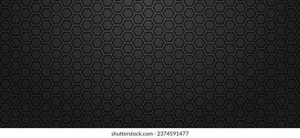 Dark background honeycomb carbon metal vector illustration