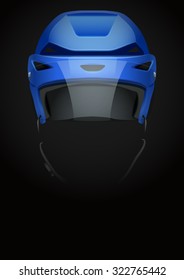 Dark Background ice hockey sports. Symbol of helmet. Vector Illustration.