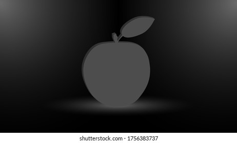 Fondo oscuro con una ilustración de una manzana