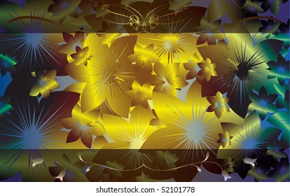 dark background with leaves for the design
