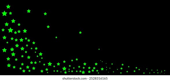 Fundo escuro com estrela verde clara, ilustração vetorial 