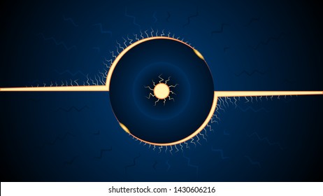 Dark Background Light Round Blue  Thunder