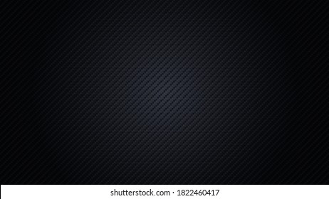 Dark background with lighting. Carbon fiber texture, vector illustration.