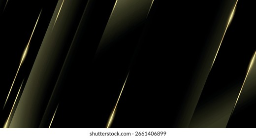 Dark background with luxurious and elegant golden diagonal lines. Vector illustration. Vol.4