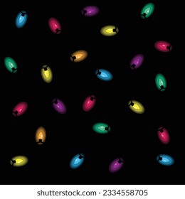 Dark background with many bright lights. Christmas and new year garland wallpaper