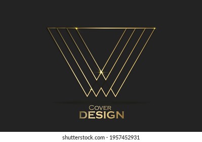 
fondo oscuro. diseño moderno de letras con símbolos. líneas doradas. ilustración vectorial