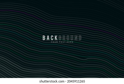 fondo oscuro, moderno vector de ilustración de línea ondulada para, logotipo, tarjeta, banner, web e impresión.