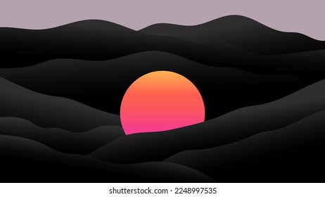 dark background and moon with Abstrac Color gradient or wallpaper vector illustration graphic design background template