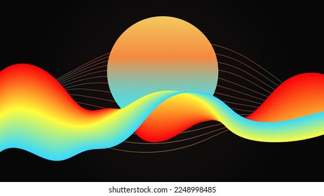 dark background and moon with Abstrac Color gradient or wallpaper vector illustration graphic design background template