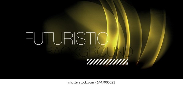 Dunkler Hintergrund mit Neonfarben-Wellen, Vektordesign-Vorlage