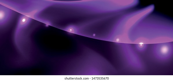 Dark background with neon color waves, vector design template