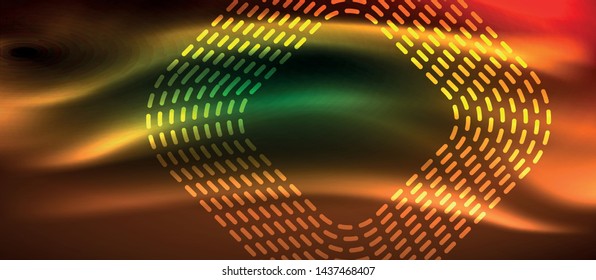 Fondo oscuro con elementos neones brillantes, concepto de movimiento brillante, vector