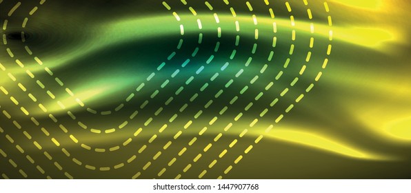 Dark background with neon glowing elements, shiny motion concept, vector
