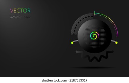 Dark background with neon lights. Figures. Vector illustration.
