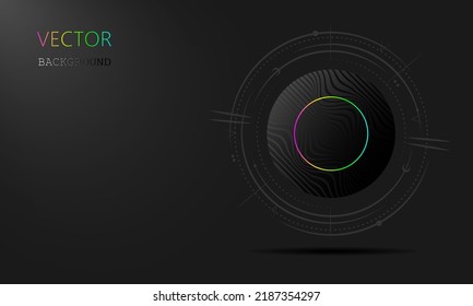 Dark background with neon lights. Figures. Vector illustration.