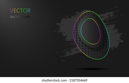Fondo oscuro con luces de neón. Cifras. Ilustración vectorial.