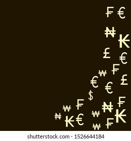 Dark background on it is different currency. Picture for text, picture for project, presentation, business.