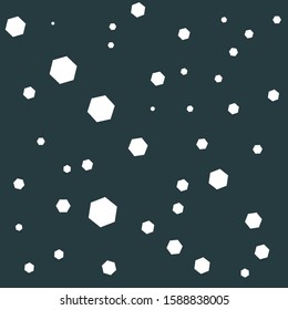 Dark background on white hexagon shape pattern vector