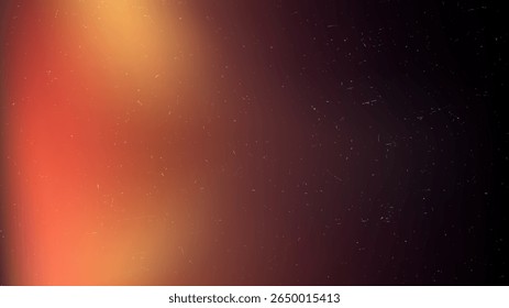 Arrière-plan sombre avec fuite de lumière orange et rouge et poussière et rayures. Texture Abstrait pour effet de calque et de film.