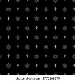 Dark background pattern. Decorative seamless pattern. Background for fabric, tile, interior design, wrapping or wallpaper. Vector background image