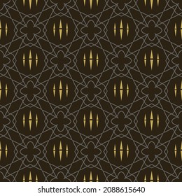 Dark background pattern i metric gray ornament on a black background. Fabric texture swatch, seamless wallpaper. Vector illustration