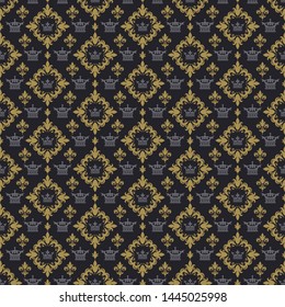Dark background pattern. Retro style background image. Seamless pattern. Vector art