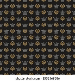 Dark background pattern in royal style. Vintage wallpaper. Vector.