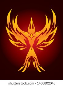 Dark Background Phoenix Bird Symbol