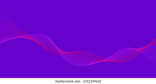 Fondo oscuro Líneas de onda rosadas oleadas que fluyen ondas Resumen de la onda de sonido del ecualizador digital. Flujo. Ilustración de vectores de línea para el concepto de innovación tecnológica futurista Fondo violeta púrpura Curva de diseño gráfico
