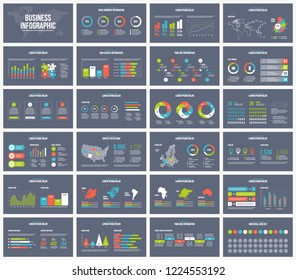 Dark background presentation template. Vector Business infographic.