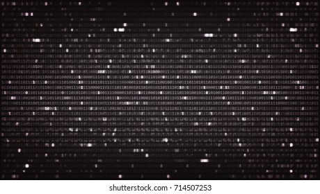 Dark Background with Programming Code. Data backdrop with Blur Effect. Vector Illustration with concept of Binary Computer Code. Technology Algorithm in Decryption and Encryption. Coding concept.