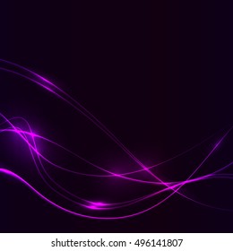 Dark Background Purple Laser Shine Glow Stock Vector (Royalty Free ...