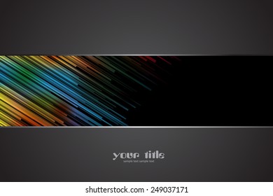 dark background with rainbow colored stripes 