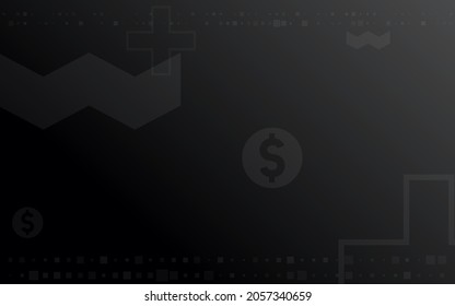 dark background, random minimalist currency dollar symbol illustration vector for logo, card, banner, web and printing.