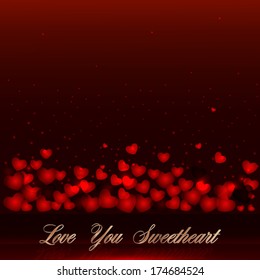 Dark Background with Red hearts