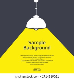 Dark background with sample text and lamp yellow light