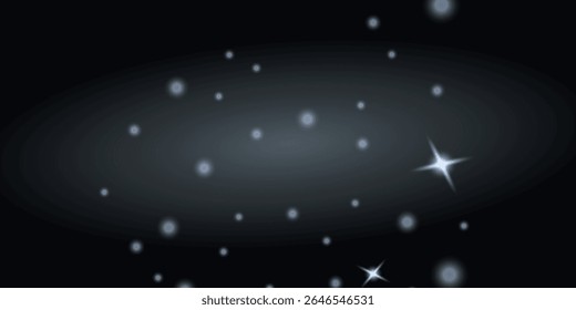 um fundo escuro com pontos de luz brancos dispersos e estrelas de intensidade variável, criando o efeito de um céu ou espaço noturno.

