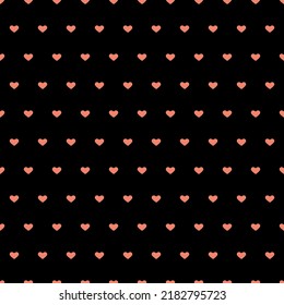 Dark background seamless pattern with repeating hearts