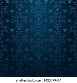 Dark background seamless pattern vintage style vector illustration