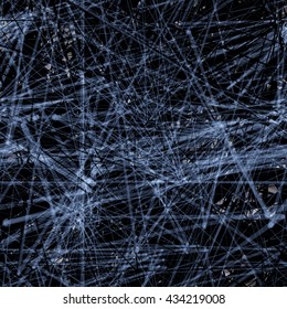 Dark background. Shimmering thin straight line, scratches, light streaks. Mesh. Abstract seamless texture. Randomly mixed.