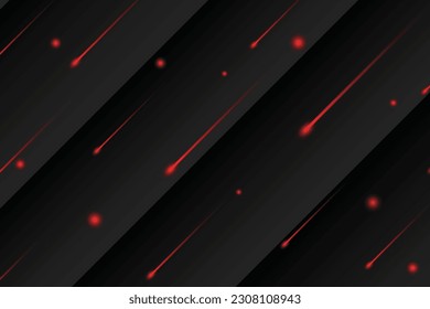 Dark background with shinny red lines. Dark techno background. Vector illustration.
