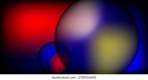 Fondo oscuro con círculo azul-rojo brillante - Ilustración vectorial