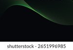 Dark Background with Smooth Green Curve Line Pattern for Futuristic, Elegant, and Tech-Inspired Design