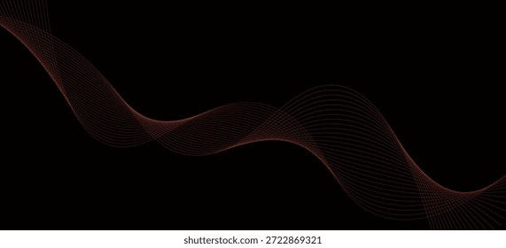 Fondo oscuro con patrón de línea de curva verde suave para un diseño futurista, elegante e inspirado en la tecnología