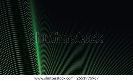 Dark Background with Smooth Green Curve Line Pattern for Futuristic, Elegant, and Tech-Inspired Design