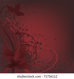 dark background spattered with plant composition