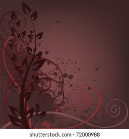 dark background spattered with plant composition