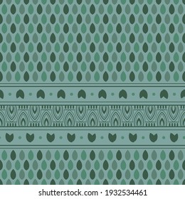 Fondo oscuro con hojas estilizadas y borde decorativo.