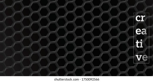 dark background template with hexagonal metal style
